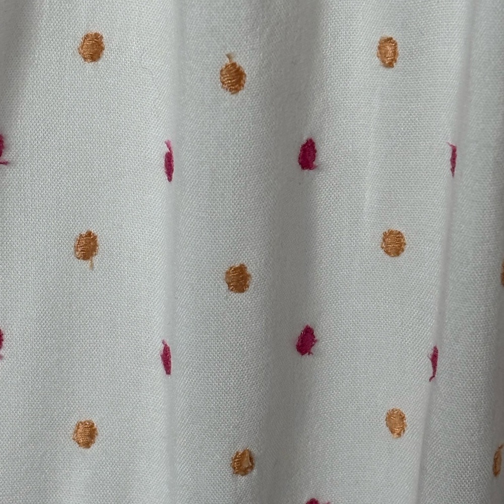 🤍LOFT White Midi Dress Pink Lace Accents Lined Comfy Soft Cotton Blend M🤍 - Picture 4 of 12